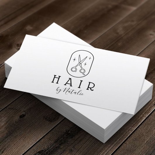 Haarstylist minimalistisch handgemaakte Logo met s Visitekaartje
