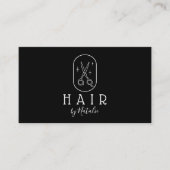 Haarstylist minimalistisch schaarscherm zwart Logo Visitekaartje (Voorkant)