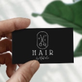 Haarstylist minimalistisch schaarscherm zwart Logo Visitekaartje