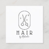 Haarstylist minimalistisch schaarser Logo Beauty S Vierkante Visitekaartje (Voorkant)