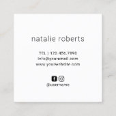 Haarstylist minimalistisch schaarser Logo Beauty S Vierkante Visitekaartje (Achterkant)