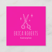 Haarstylist minimalistisch schaartje Zonverhitte r Vierkante Visitekaartje (Voorkant)