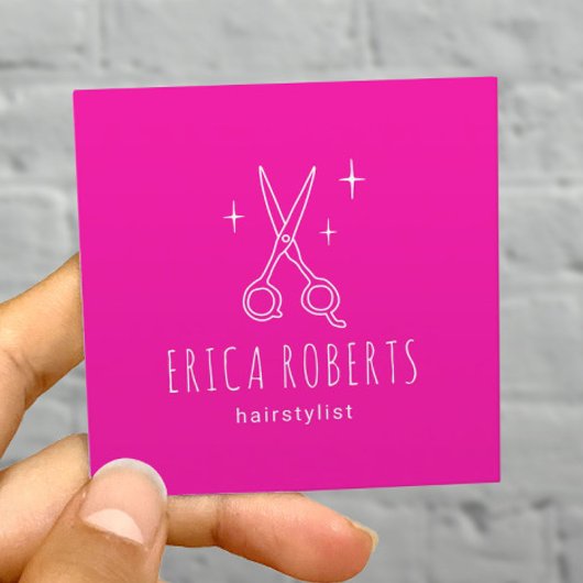 Haarstylist minimalistisch schaartje Zonverhitte r Vierkante Visitekaartje