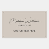 Haarstylist Modern Beige Rechthoekige Sticker (Voorkant)