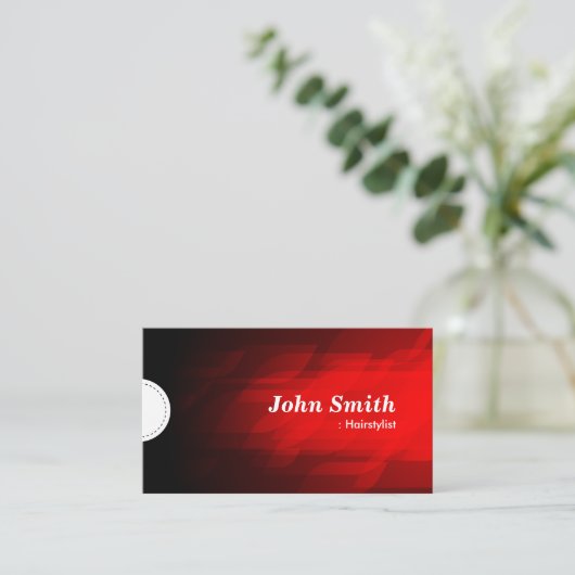 Haarstylist - Modern Dark Red Visitekaartje (Staand voorkant)