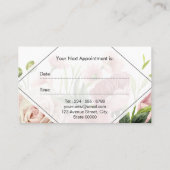 Haarstylist Modern Elegant Bloemen Afspraak Afsprakenkaartje (Achterkant)