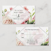 Haarstylist Modern Elegant Bloemen Afspraak Afsprakenkaartje (Voorkant / Achterkant)