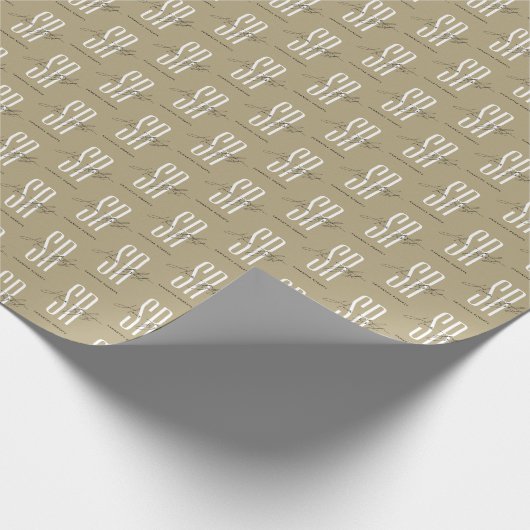Haarstylist modern gouden monogram initialen vierk cadeaupapier (Hoek)