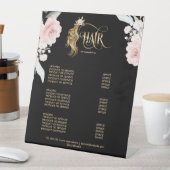 Haarstylist modern goudmodel prijslijst reclamebord met voetstuk (Insitu)