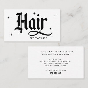 Haarstylist Modern Kapsalon Branding Wit Visitekaartje