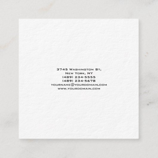 Haarstylist Modern minimalistisch trendy luxe dik Vierkante Visitekaartje (Achterkant)