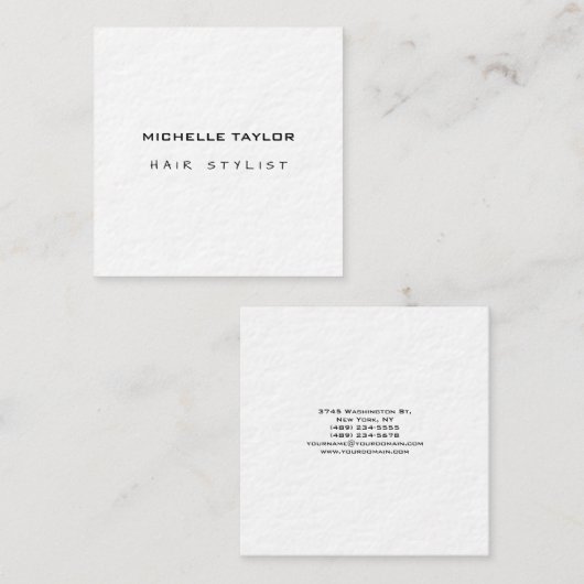 Haarstylist Modern minimalistisch trendy luxe dik Vierkante Visitekaartje (Voorkant / Achterkant)