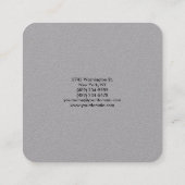 Haarstylist Modern minimalistisch trendy luxe grij Vierkante Visitekaartje (Achterkant)