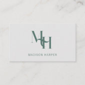 Haarstylist modern monogram initialen grijs visitekaartje (Voorkant)