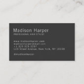 Haarstylist modern monogram initialen houtskool visitekaartje (Achterkant)