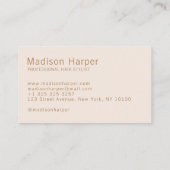 Haarstylist modern monogram initialen roze visitekaartje (Achterkant)