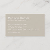 Haarstylist modern monogram initialen taupe visitekaartje (Achterkant)