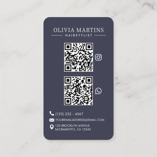 Haarstylist Modern Photo Logo Visitekaartje (Achterkant)