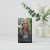 Haarstylist Modern Photo QR-code Visitekaartje (Staand voorkant)