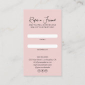 Haarstylist Modern Pink Aanbevelingskaartje (Achterkant)