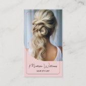 Haarstylist Modern Pink Aanbevelingskaartje (Voorkant)