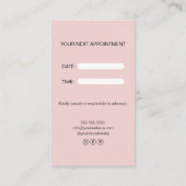 Haarstylist Modern Pink Afsprakenkaartje (Achterkant)