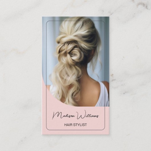 Haarstylist Modern Pink Visitekaartje (Voorkant)