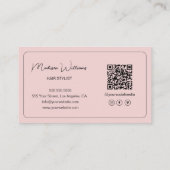 Haarstylist Modern Pink Visitekaartje (Achterkant)