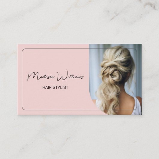 Haarstylist Modern Pink Visitekaartje (Voorkant)