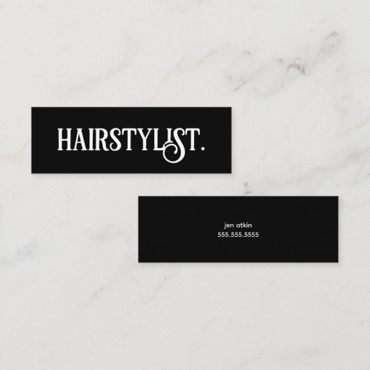 Haarstylist Modern Professioneel Minimalistisch Ee Mini Visitekaartje (Voorkant / Achterkant)