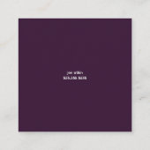 Haarstylist Modern Professioneel Minimalistisch Ee Vierkante Visitekaartje (Achterkant)