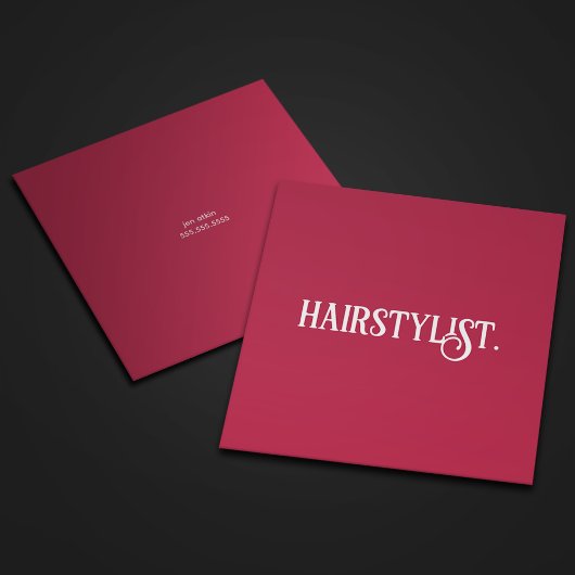 Haarstylist Modern Professioneel Minimalistisch Ee Vierkante Visitekaartje