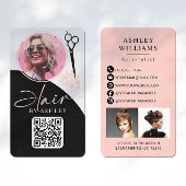 Haarstylist Modern QR-codefoto Visitekaartje