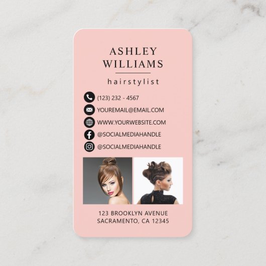 Haarstylist Modern QR-codefoto Visitekaartje (Achterkant)