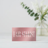 Haarstylist Modern Rose Goud Professioneel Visitekaartje (Staand voorkant)