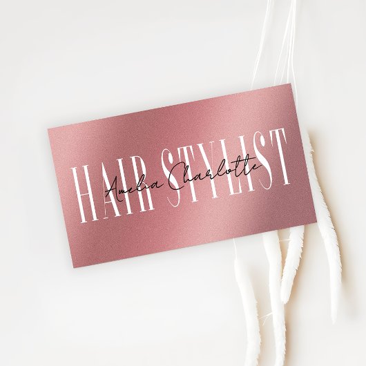 Haarstylist Modern Rose Goud Professioneel Visitekaartje