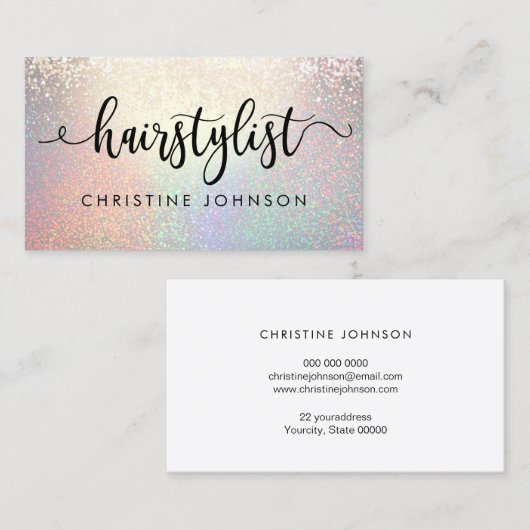 Haarstylist Modern Script Visitekaartje (Voorkant / Achterkant)