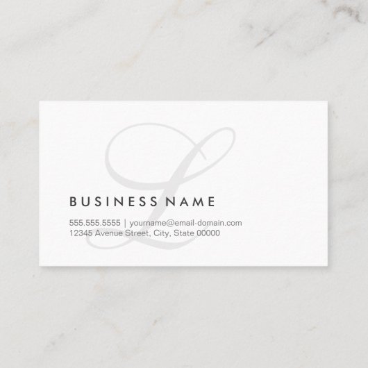 Haarstylist - Modern Swash Monogram Visitekaartje (Achterkant)