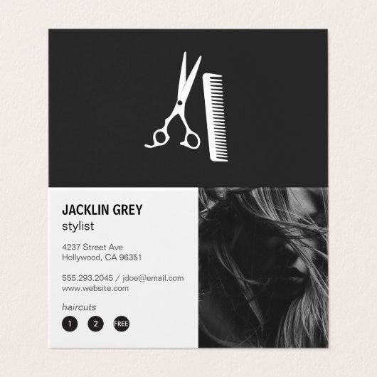 Haarstylist | Modern Visitekaartje (Buitenkant ongevouwen)