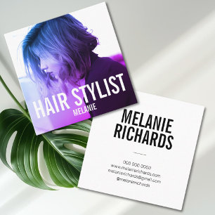Haarstylist modern visitekaartje met fotovierkant