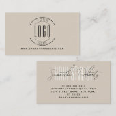 Haarstylist modern voeg je logo beige toe visitekaartje (Voorkant / Achterkant)