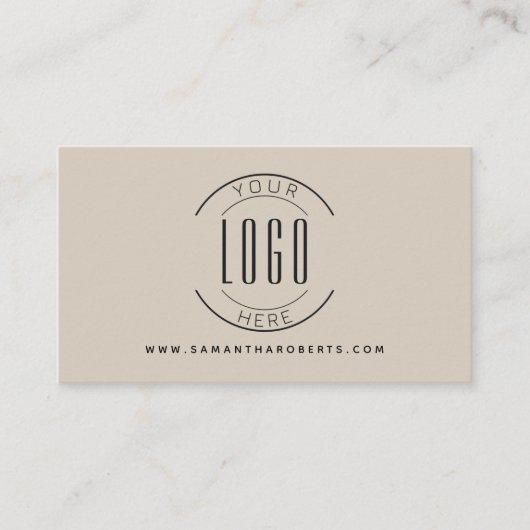 Haarstylist modern voeg je logo beige toe visitekaartje (Voorkant)