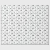 Haarstylist modern wit monogram initialen vierkant cadeaupapier (Vlak)