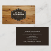 Haarstylist - Modern Wood Grain Kijk Visitekaartje (Voorkant / Achterkant)