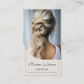 Haarstylist Moderne aangepaste foto Aanbevelingskaartje (Voorkant)