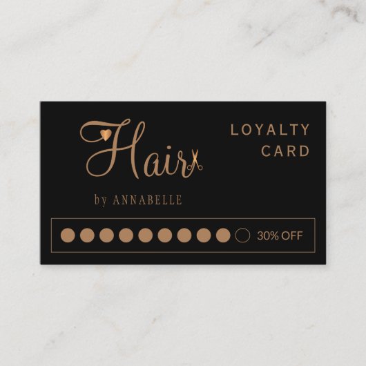 Haarstylist moderne faux goudsalon klantenkaartje (Voorkant)