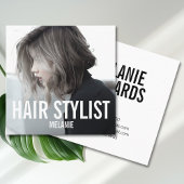 Haarstylist moderne foto vierkante visitekaartje