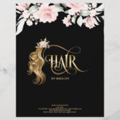 Haarstylist moderne goudprijslijst flyer (Achterkant)