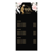 Haarstylist moderne goudprijslijst reclamekaart (Voorkant)