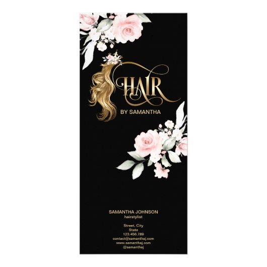 Haarstylist moderne goudprijslijst reclamekaart (Achterkant)